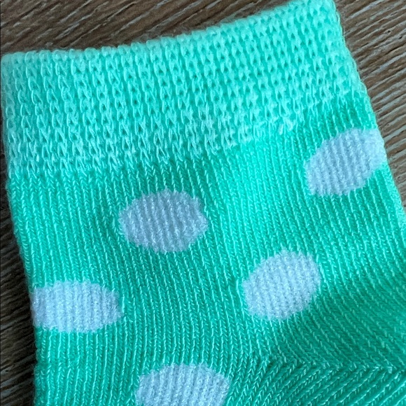Polka Dot Baby Socks - Mint Green and White NWOT Size 9-12 Months - Picture 5 of 7
